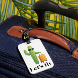 Cactus met een koffer Bagagelabel