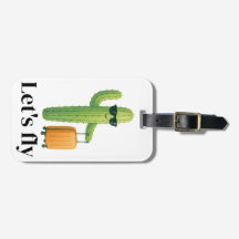 Cactus met een koffer Bagagelabel