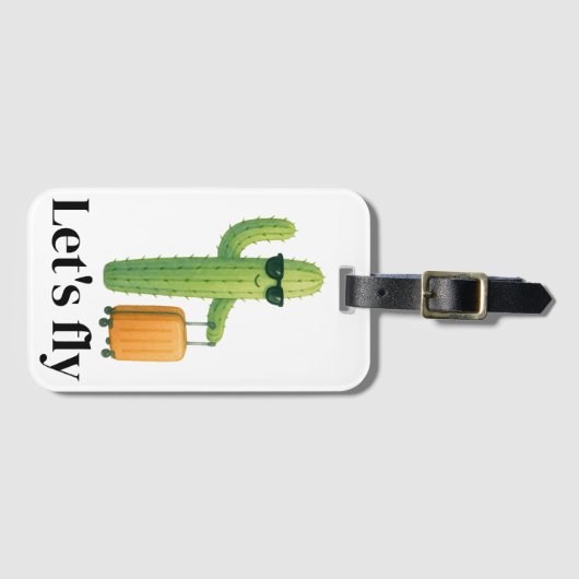Cactus met een koffer Bagagelabel (Voorkant (horizontaal))