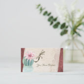  Cactus met Flower en Gecko Southwestern Visitekaartje (Staand voorkant)