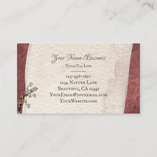  Cactus met Flower en Gecko Southwestern Visitekaartje (Achterkant)