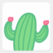 Cactus met Flowers Sticker (Voorkant)
