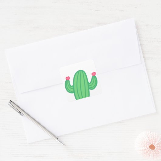 Cactus met Flowers Sticker (Envelop)