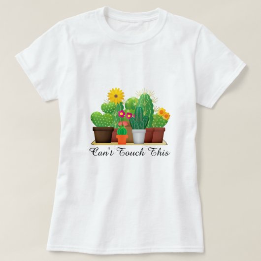 Cactus met gele bloemen/tuin T-shirt (Design voorkant)