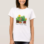 Cactus met gele bloemen/tuin T-shirt (Voorkant)