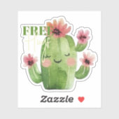 Cactus met Gratis Knuffels – Mooie Succulent Plant Sticker (Vel)
