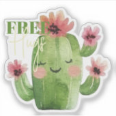 Cactus met Gratis Knuffels – Mooie Succulent Plant Sticker (Voorkant)