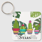 CACTUS MET GROTE BLADEREN SLEUTELHANGER (Voorkant)