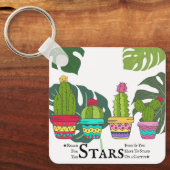 CACTUS MET GROTE BLADEREN SLEUTELHANGER (Voorkant)