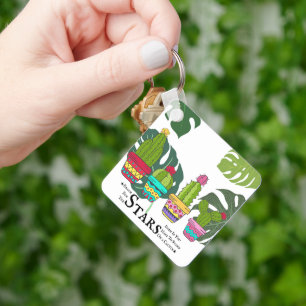 CACTUS MET GROTE BLADEREN SLEUTELHANGER