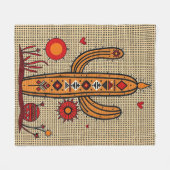 Cactus met Indiaanse en Mexicaanse motieven Fleece Deken (Voorkant (Horizontaal))
