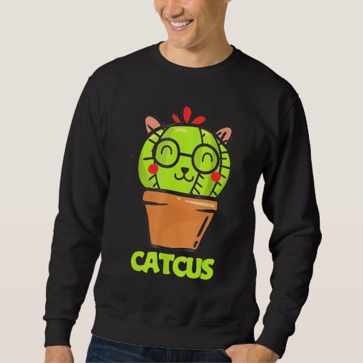 Cactus met kattenwoordgrap trui (Voorkant)