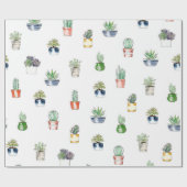 Cactus met planterpatroon cadeaupapier (Vlak)