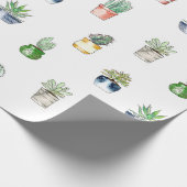 Cactus met planterpatroon cadeaupapier (Hoek)