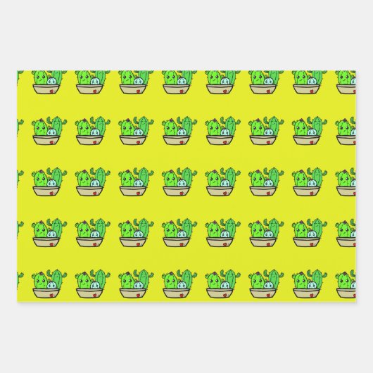 Cactus met pottenbakken inpakpapier vel (Voorkant)