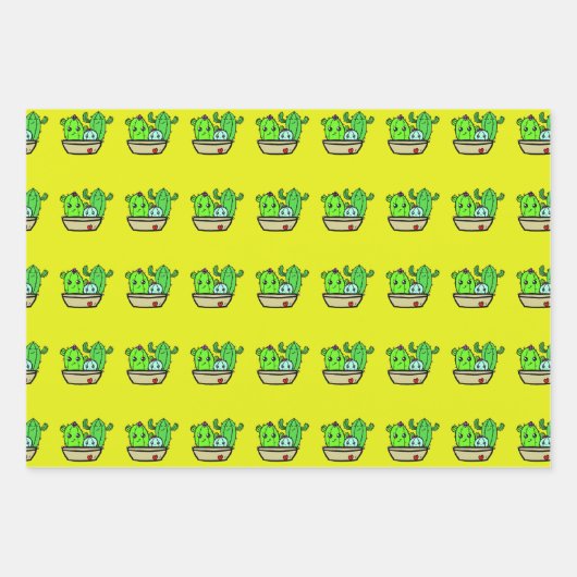 Cactus met pottenbakken inpakpapier vel (Voorkant 3)