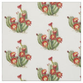 Cactus met rode bloemen stof (Swatch)