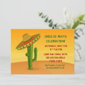 Cactus met Sombrero, Cinco de Mayo Kaart (Staand voorkant)