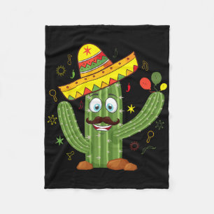 Cactus met Sombrero Mexicaanse Fiesta Cinco de Ma Fleece Deken