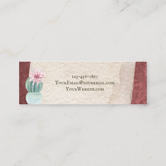  Cactus met ventilator - Stucco Soutwestern Mini Visitekaartje (Achterkant)