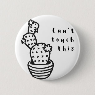 Cactus met verkanting ronde button 5,7 cm