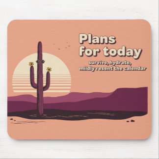 Cactus met zonnebril Retro woestijn muismat