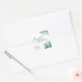 Cactus Mexicaans Feest Bruidsborrel Vierkante Sticker (Envelop)