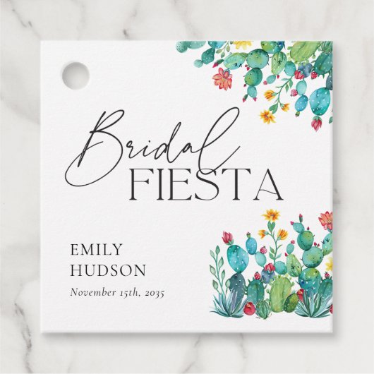 Cactus Mexicaans Feest Bruiloft Bedankjes Labels (Voorkant)