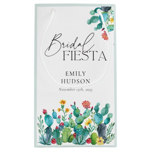 Cactus Mexicaans Feest Bruiloft Klein Cadeauzakje (Achterkant)