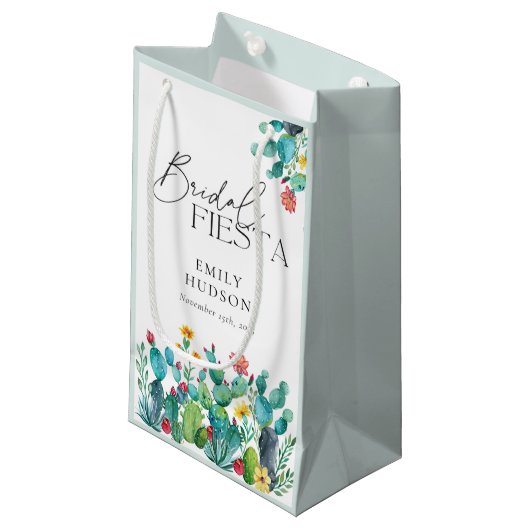 Cactus Mexicaans Feest Bruiloft Klein Cadeauzakje (Voorkant Gekanteld)