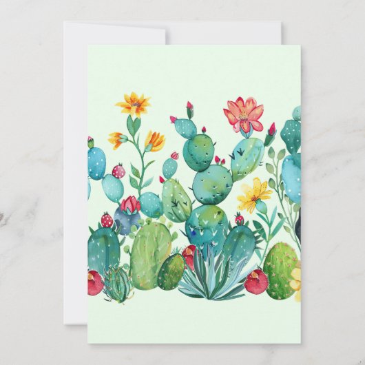 Cactus Mexicaans Fiesta Bridal Douche Uitnodiging (Achterkant)