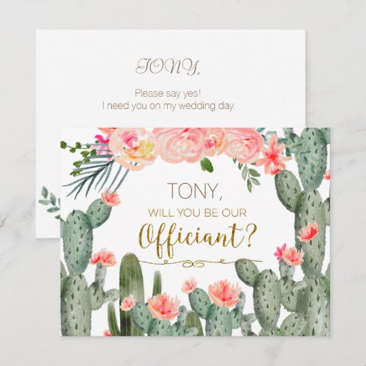 Cactus Mexicaanse Wordt U onze ceremoniemeester Ka Kaart (Voorkant / Achterkant)