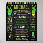 Cactus Mexican Fiesta Birthday board Poster (Voorkant)
