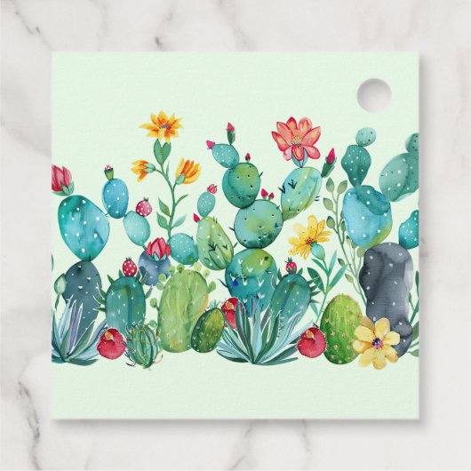 Cactus Mexican Fiesta Bruiloftsfeest Bedankjes Labels (Achterkant)