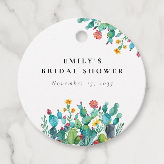 Cactus Mexican Fiesta Vrijgezellenfeest Bedankjes Labels (Voorkant)