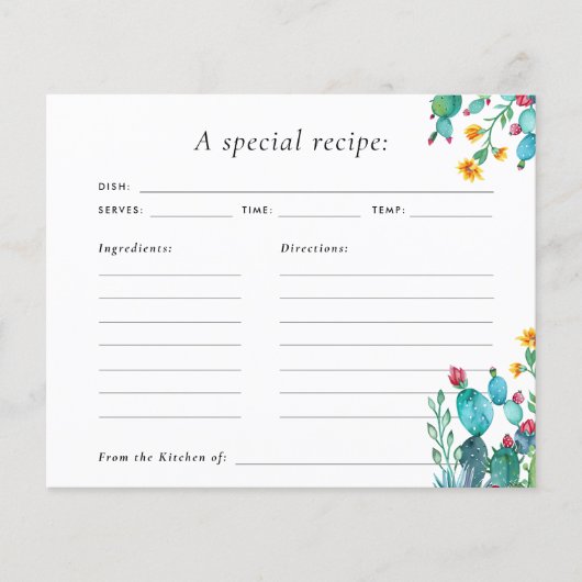 Cactus Mexican Fiesta Vrijgezellenfeest Recept Kaa (Voorkant)