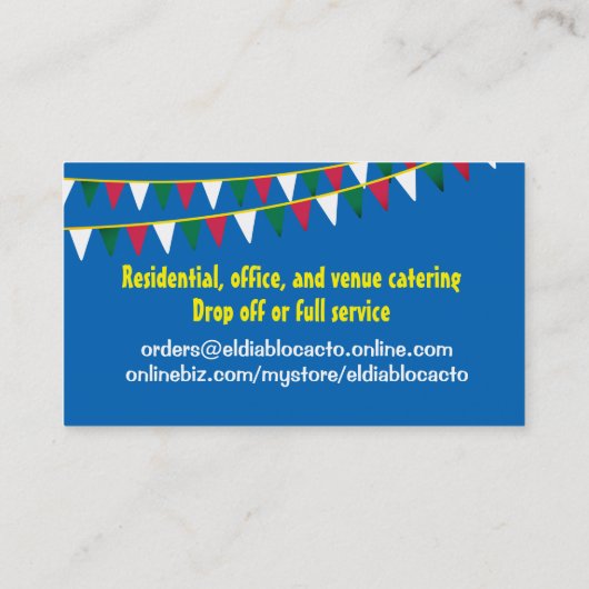 Cactus Mexican Southwestern chef catering Visitekaartje (Achterkant)