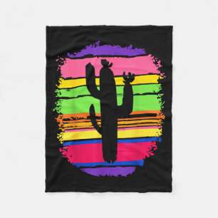 Cactus Mexicanen Sarape Nopal Cinco De Mayo Hispan Fleece Deken