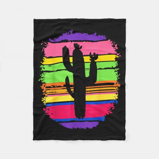 Cactus Mexicanen Sarape Nopal Cinco De Mayo Hispan Fleece Deken (Voorkant)