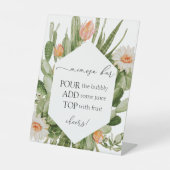 Cactus Mimosa Bar Reclamebord Met Voetstuk (Voorkant)