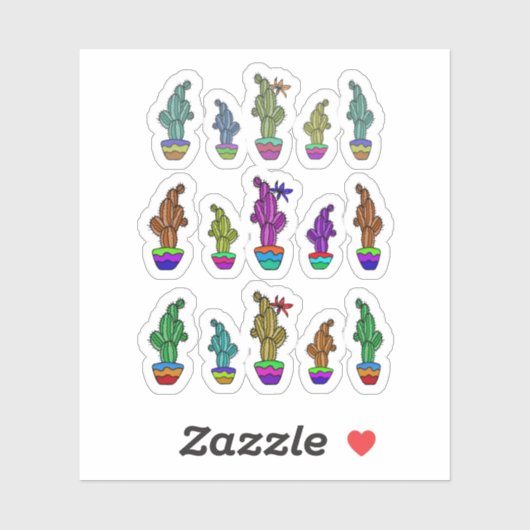 Cactus mini set, pak, bundel sticker (Vel)