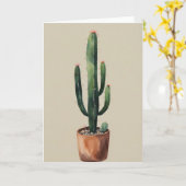 Cactus Minimal Kaart Groet Verjaardag Plant Liefhe (Gele Bloem)