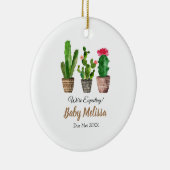 Cactus minimalist We verwachten ouders cadeau Keramisch Ornament (Rechts)