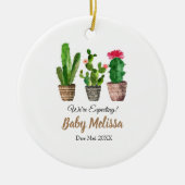 Cactus minimalist We verwachten ouders cadeau Keramisch Ornament (Voorkant)