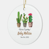 Cactus minimalist We verwachten ouders cadeau Keramisch Ornament (Links)