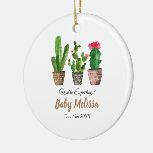 Cactus minimalist We verwachten ouders cadeau Keramisch Ornament (Links)