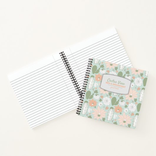Cactus Mint Peach Vacation Rental Guest Book Notitieboek (Binnen)