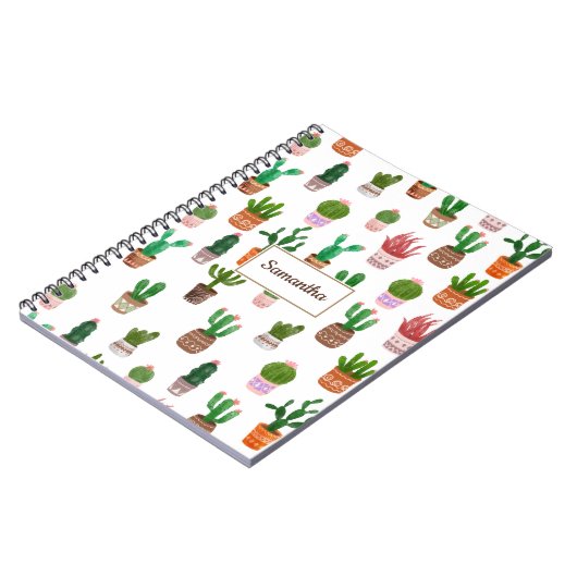 Cactus Modern Aangepaste naam Notitieboek (Linkerzijde)