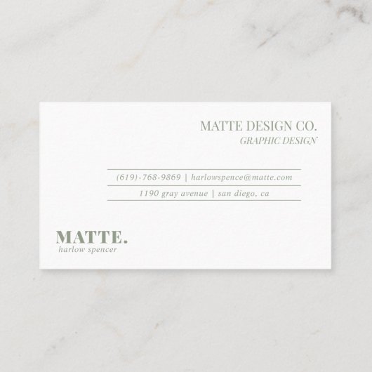 Cactus | Modern minimalistische legant professiona Visitekaartje (Achterkant)