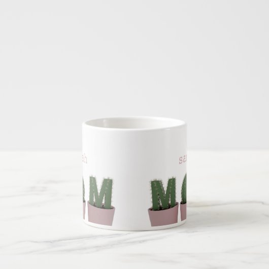 Cactus Moeder Plant Ouder Espresso Cup Kop (Voorkant)